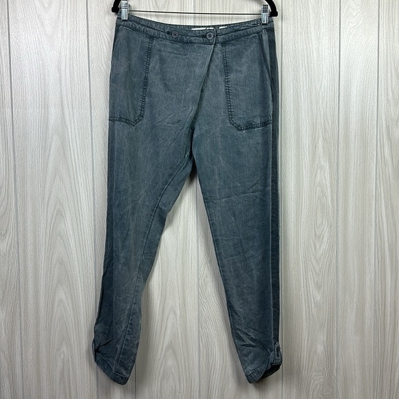 Hei Hei Womens Pants 27 Gray Criss Cross Waist Rayon Jogger Washed Pocket Anthro - Picture 1 of 6